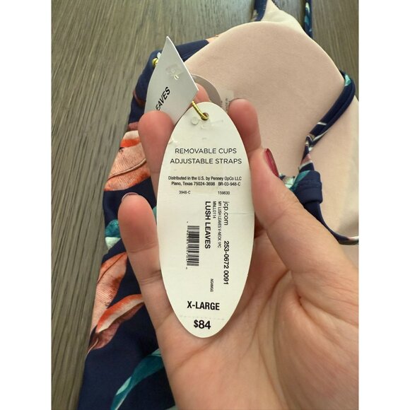 NWT Womens  Floral One-Piece Swimsuit With Adjustable Straps & Removable Cups - - Picture 6 of 9